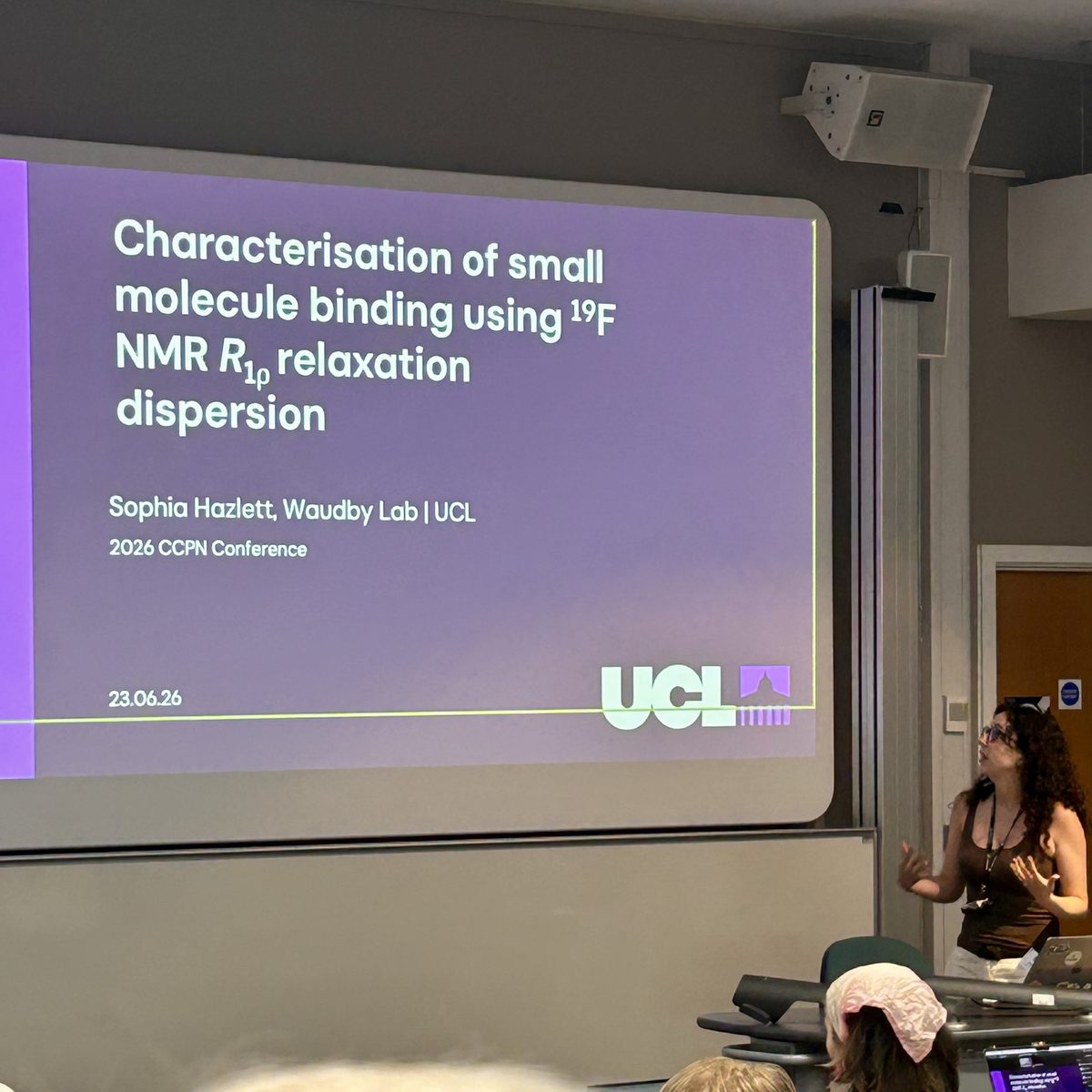 Sophia Hazlett presenting her invited talk at the 2026 CCPN Conference